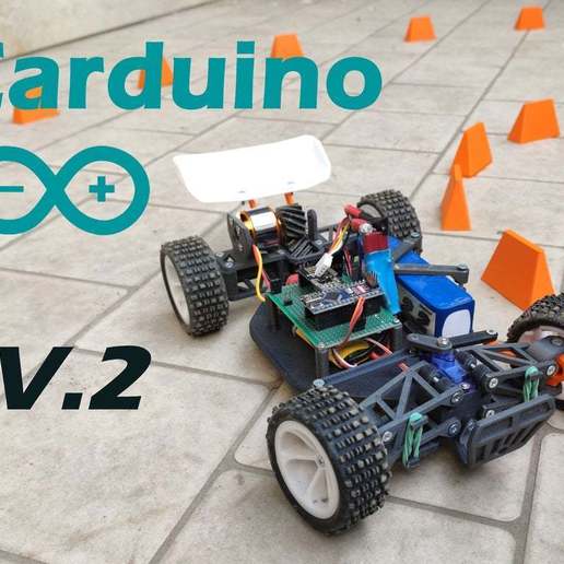 carduino v2 arduino-basierte rc-car Spiel r c Fahrzeuge wifi Räder die Aussetzung sg90 Roboter racing schnell engineering - Elektronik einfach diy-Elektronik diy design brushless arduino 3dprintable 3D print model - Mito3D