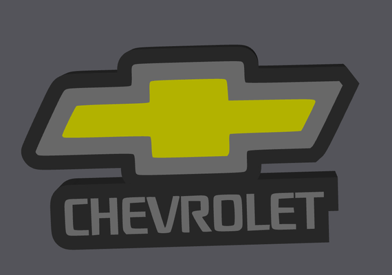 caremblem chevrolet conduziu caixa luz emblema logotipo deco decorar carro diversão luminária 3d print model - Mito3D