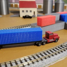 cargo container set n-scale game model railroad 3d print model - Mito3D