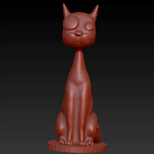 caricature chat art kitti bavarder animaux flingue arte Katze kot statue décoration maison 3d print model - Mito3D