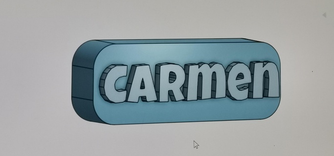 Carmen illuminé signe LED lampe portable affiche 3d print model - Mito3D