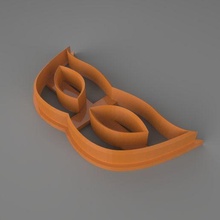carnival mask cookie cutter cotillion party 3d print model - Mito3D