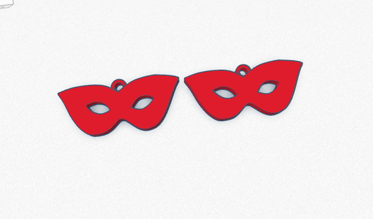 Karneval Maske Ohrringe steht Schmuck 3d print model - Mito3D