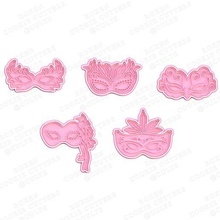 carnival masks cookie cutter set 5 stamp cookies cook home cithen cutters holiday costume party 3d print model - Mito3D