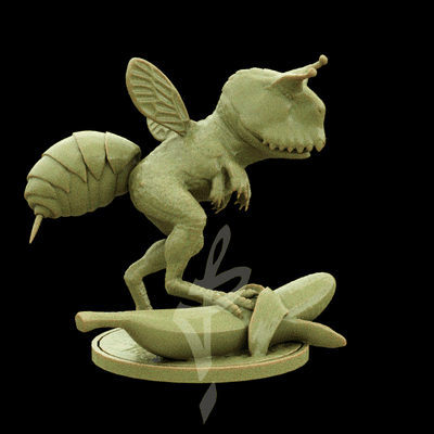 carno wasp banana arte dinosauro insetto carnotaurus vespa ape animale tavolo creatura giocattolo banana frutta 3d print model - Mito3D