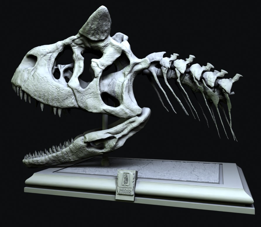 carnotaurus cráneo dinosaurio modelo 3d paleontología impresión entusiasta jurásico educativo Ciencias educación hogar casa decoración coleccionable fósil réplica high detail digital descargar 3D print model - Mito3D