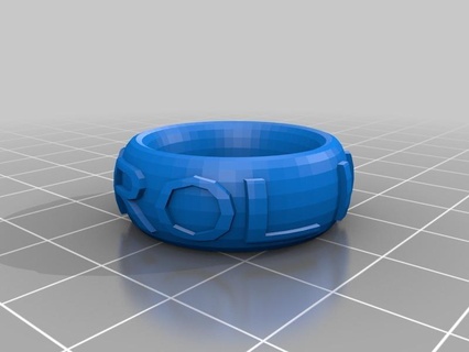 carolino pd 8 personalizado texto anillo pulsera corona cosa Moda 3d print model - Mito3D