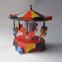 carrossel gadget rotunda parque de diversões passeio movimento brinquedo merry-go-round voando cavalos galloper 3d print model - Mito3D