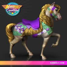carrossel de cavalos a arte circo passeio o carnaval pônei muito presente garota merry-go-round cavalo 3d print model - Mito3D
