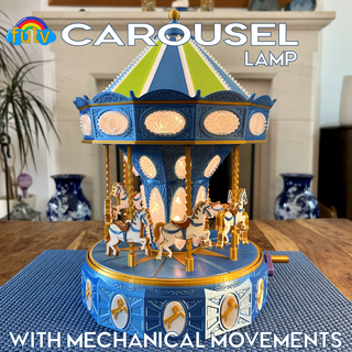 carousel lamp mechanical movement merry go round go-round fairground toy mechanism led light ornament 3d print model - Mito3D
