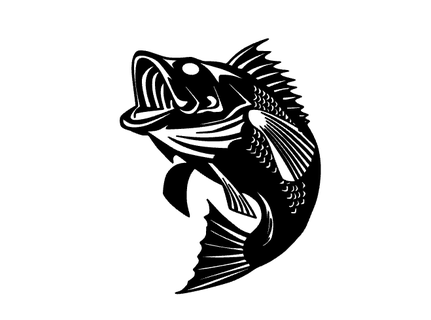 carp decoration decor 2d interior design emblem wall logo art fishing fisherman fish 3d print model - Mito3D