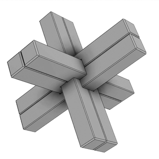 carpenter's cross puzzle headache puzzle  3d print model - Mito3D