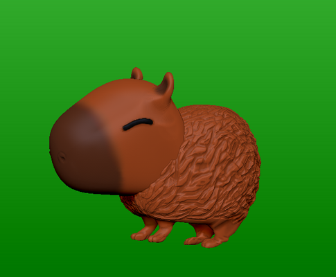 capivara arte gatinha melodia impressão 3d print model - Mito3D