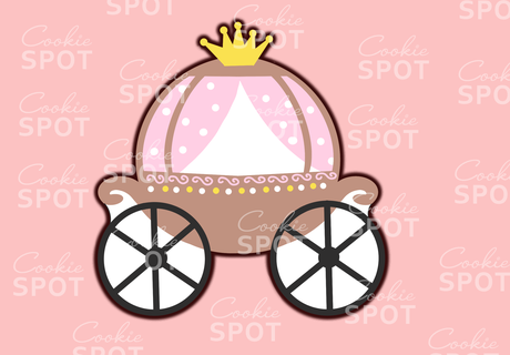 carriage cookie cutter cart princess 3d print model - Mito3D