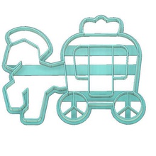 carriage cookie cutter princess horse fondant tool 3d print model - Mito3D