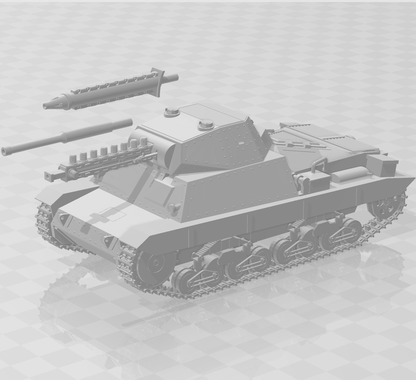 carro armato p 26 40 medium tank dust warfare 1947 tactics dustified axis ww2 wwii weird war 2 ii italian 3D print model - Mito3D