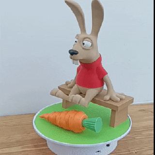 carrot loving coniglio animale carota statuetta figurina 3d print model - Mito3D