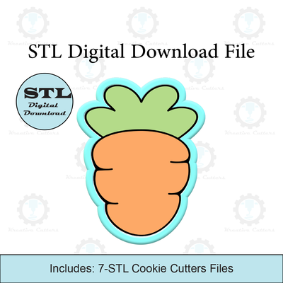 carrot cookie cutter stl file easter cutters 3d print model - Mito3D