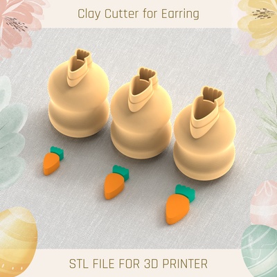 carrot easter mini clay cutter tools earring 3d print model - Mito3D