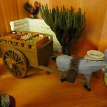 cart vegetable fruit crates game 7cm santon provence miniature wagon wheel mock-up scenery 3d print model - Mito3D
