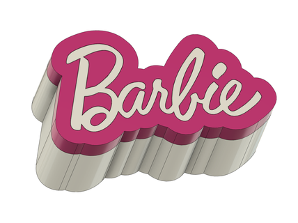 cartello barbi caja joyas juguetes Barbie fucia arte 3d print model - Mito3D