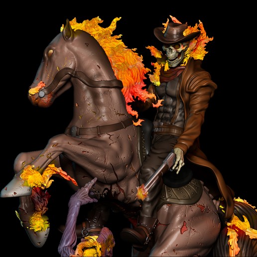 carter slade ghost rider skull marvel hero 3d ender impression cavaleiro fantasma print 3D print model - Mito3D