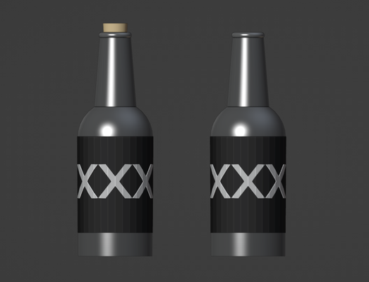 karikatür şişe bira i̇çmek alkol oyuk 3d print model - Mito3D