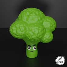 cartoon broccoli art sculpture statue vegetable house toy kids kitchen blender cute confused decoration 3d print model - Mito3D
