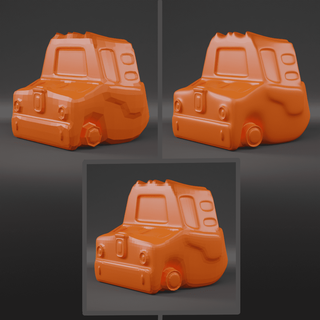 cartoon carw three styles Game car stylized toy simple automobile vehicle transport cartoonish one piece print 3d print model - Mito3D