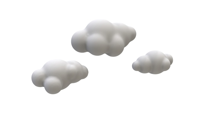 cartoon clouds nuages nature cloud sky 3d stl print illustration meteo sculpt 3d print model - Mito3D