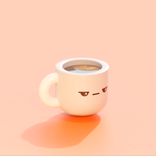 cartoon coffee gadget toy realistic animation cute high poly fluid cup art deco kitchen household white 3d print model - Mito3D