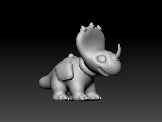 cartoon dinosaur - toon toy on desk test model amazing animal royal beauty beautiful shiny royality 3d print model - Mito3D