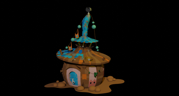 cartone animato diorama individuare Casa case Basso poli arte dofus 3d print model - Mito3D