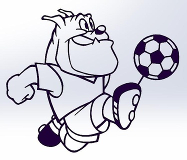 cartoon dog football soccer player Art art 3d print model - Mito3D