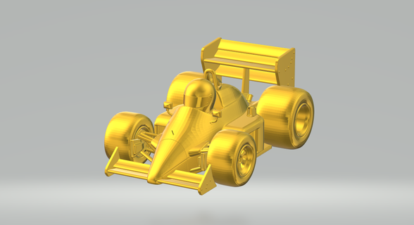 dessin animé f1 séné formule course voiture roues chaudes 3d print model - Mito3D