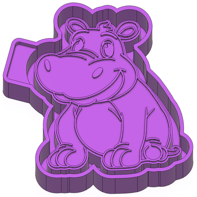 cartoon hippo freshie stl mold housing 3d model molding car blank silicone to making mould tray 3d print model - Mito3D