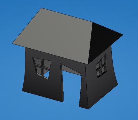 cartoon house architecture hut 3d print model - Mito3D