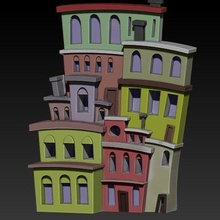 dibujos animados casa arquitectura ilustración diseño ciudad ventana negocio familia hotel interior Ciencias citoplasma fachada edificio 3d print model - Mito3D