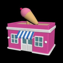 cartoon ice cream Kunst - Spielzeug rosa fantasy süß desserts shop Haus 3d print model - Mito3D