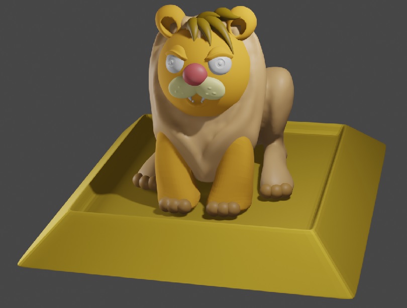 desenho animado leão brinquedo rabo 3D print model - Mito3D