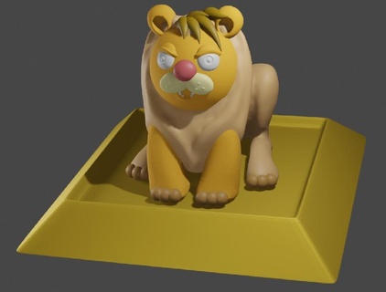dibujos animados león juguete cola 3d print model - Mito3D