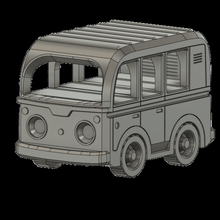 cartoon retro kombi van print-in-place car vehicle toy 3d print model - Mito3D