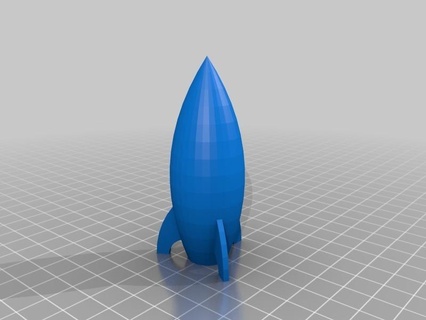 dessin animé fusée makerbot espace mois jouet 3d print model - Mito3D