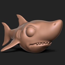 cartoon shark character sea underwater fanny comedy fish pendant aquarium sealife ocean water river toon animation animated disney killer diving 3d print model - Mito3D