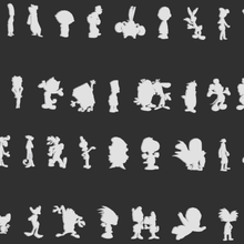 siluetas de dibujos animados pack gadget figuritas las miniaturas la silueta toony 3dprint toon 3d print model - Mito3D