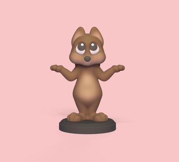 dessin animé écureuil art mignonne sculpture animal jouet miniatures drôle décoratif jouer rongeur 3d print model - Mito3D