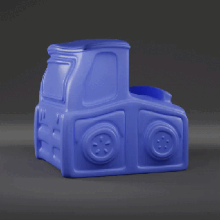 desenho animado caminhão estilizado brinquedo veículo simples transporte 1 peça caricatural cúbico highpoly suave cubo pesado 3d print model - Mito3D