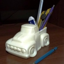 dessin animé camion la maison f100 organisateur bureau de miniature le titulaire véhicule 3d print model - Mito3D