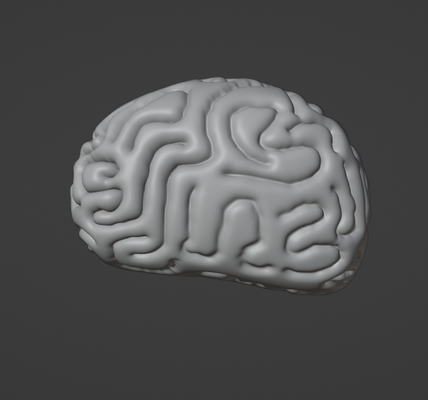 cartoony brain printing keychain 3d print model - Mito3D