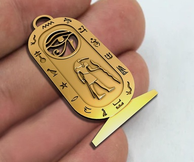 kabartma resim şekil göz Horus kolye firavunlara ait yazıtlar Mısır takı Antik bilezikler kolyeler bokböceği cartouche Ankh 3d print model - Mito3D